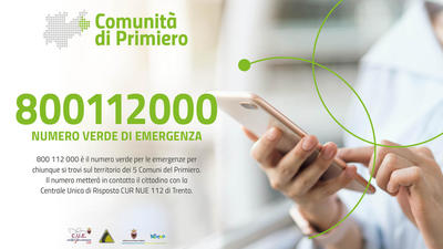 800 112 000 Nuovo numero di telefono per tutte le emergenze da Primiero