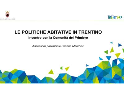 Le politiche abitative in Trentino