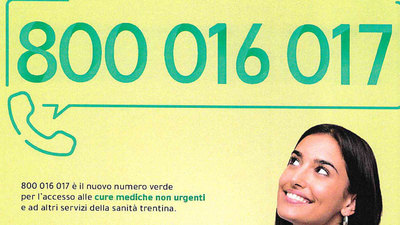 Cure mediche non urgenti: a Primiero è attivo il numero verde 800 016 017