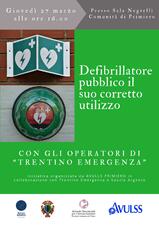 Primiero, corso sull'uso del defibrillatore pubblico il 27 marzo