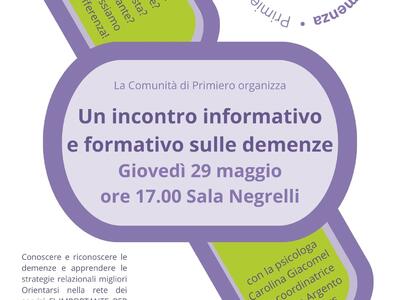 Incontro informativo e formativo sulle demenze a Primiero