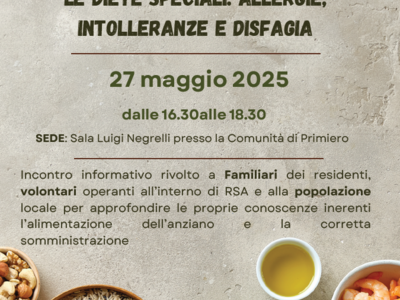 Allergie, intolleranze e disfagia: ultimo incontro sull'alimentazione